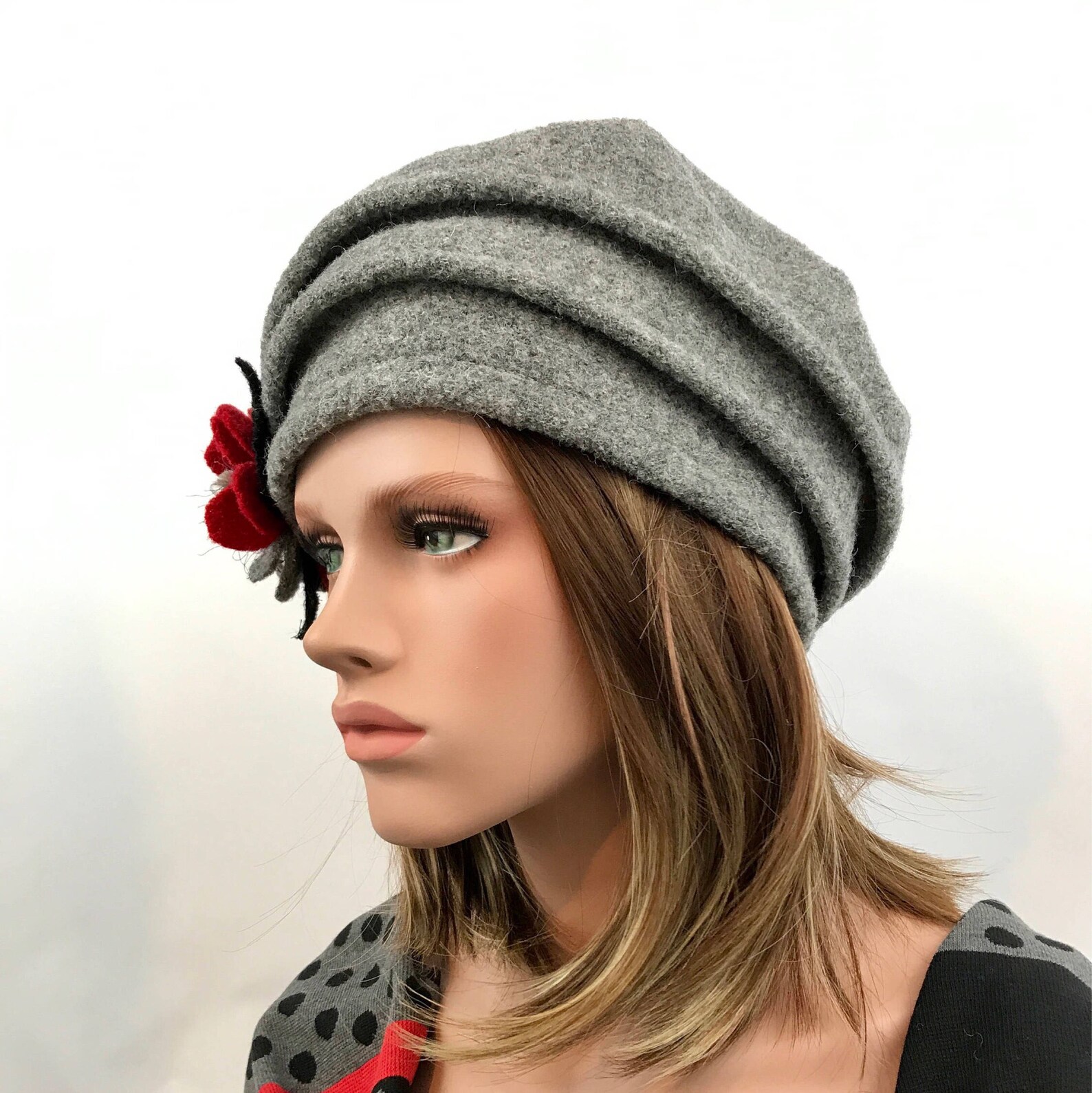 Marion Grey Hat. Women's hat. Boiled wool beret. Winter Etsy