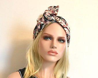 Bandeau femme Ibiza multicolore . Bandeau cheveux . Bandeau cravate . Bandeau élastique . Bandeau turban . Bandeau noed.