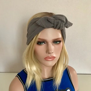 Women&#39;s headband Ibiza Grey. Hair headband . Elastic headband . Tie headband . Pre-knotted headband. Turban. Hair accessories .