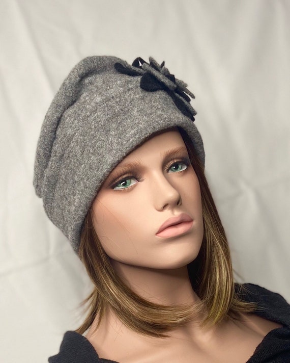 Women's Hat Emie Grey. Boiled Wool Hat 