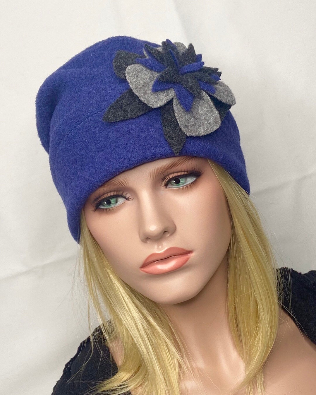 Emie Women's Blue Winter Women's Boiled Wool Hat
