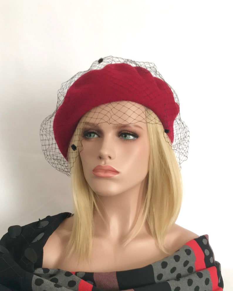 Beret Paris Rouge . Women's Hat. Winter Hat . Hat Etsy