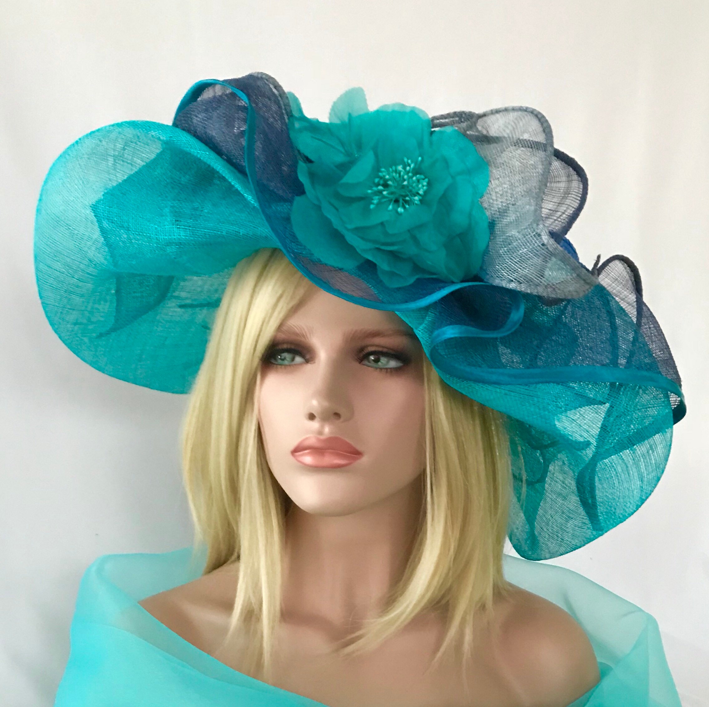 Women's Hat. Turquoise Zephyr Hat. Wedding Hat. Ceremony - Etsy