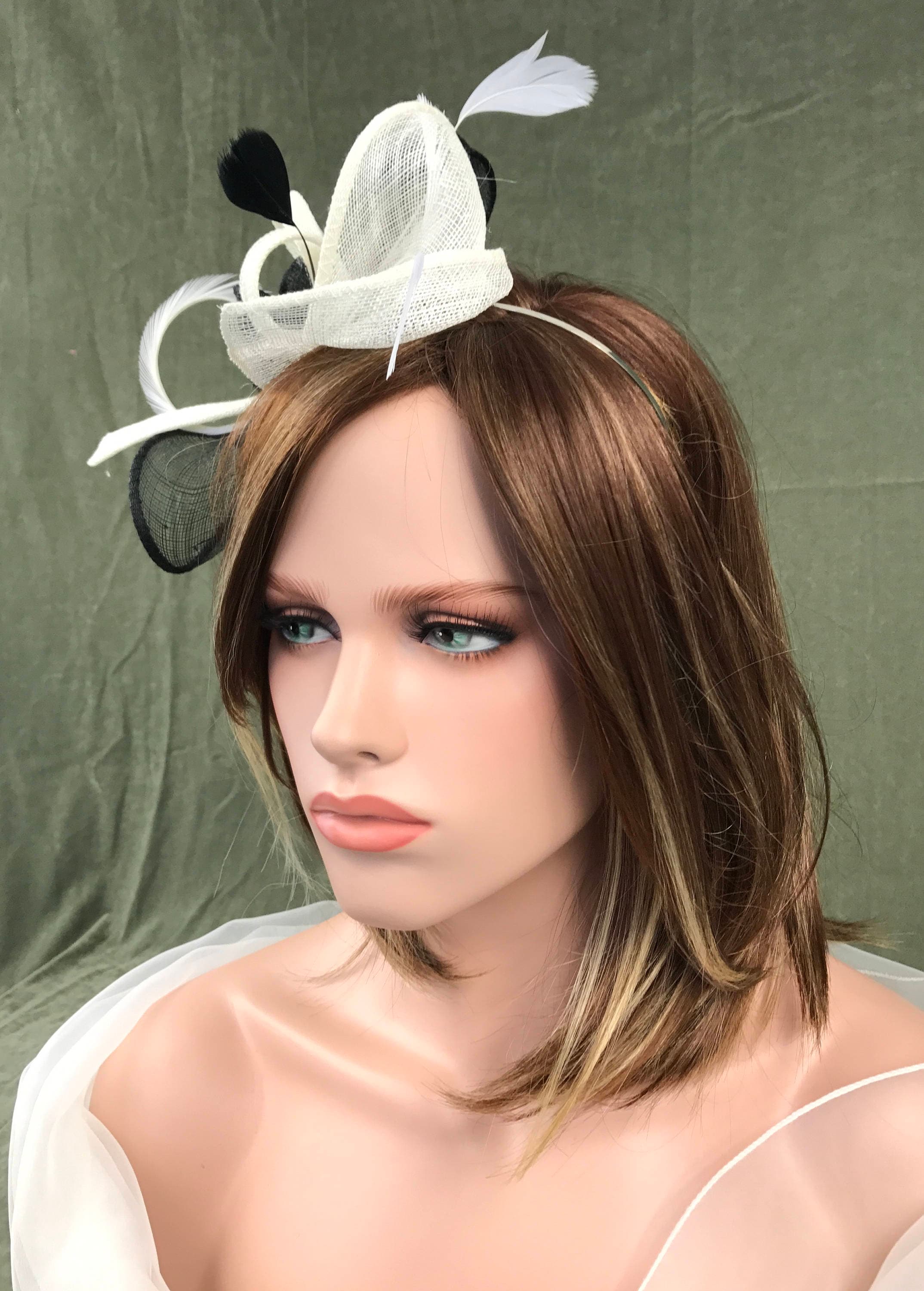 Bibi / Diadème Avant-garde Blanc Pour Mariage - Fait Main - Taille Unique - Occasion