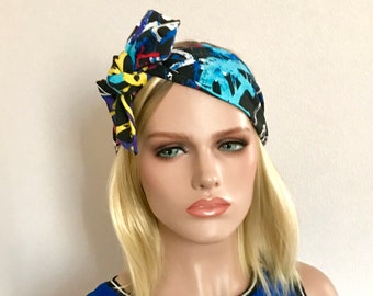 Women's hair headband. Headband Ibiza Multicolored . Tie headband . Pe-knotted headband. Turban. Headband . Hairdressing accessory.