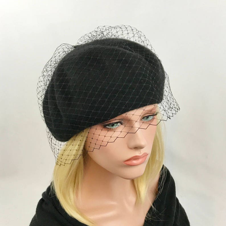 Beret Paris Noir. Women's hat. Winter hat . Wool beret Etsy