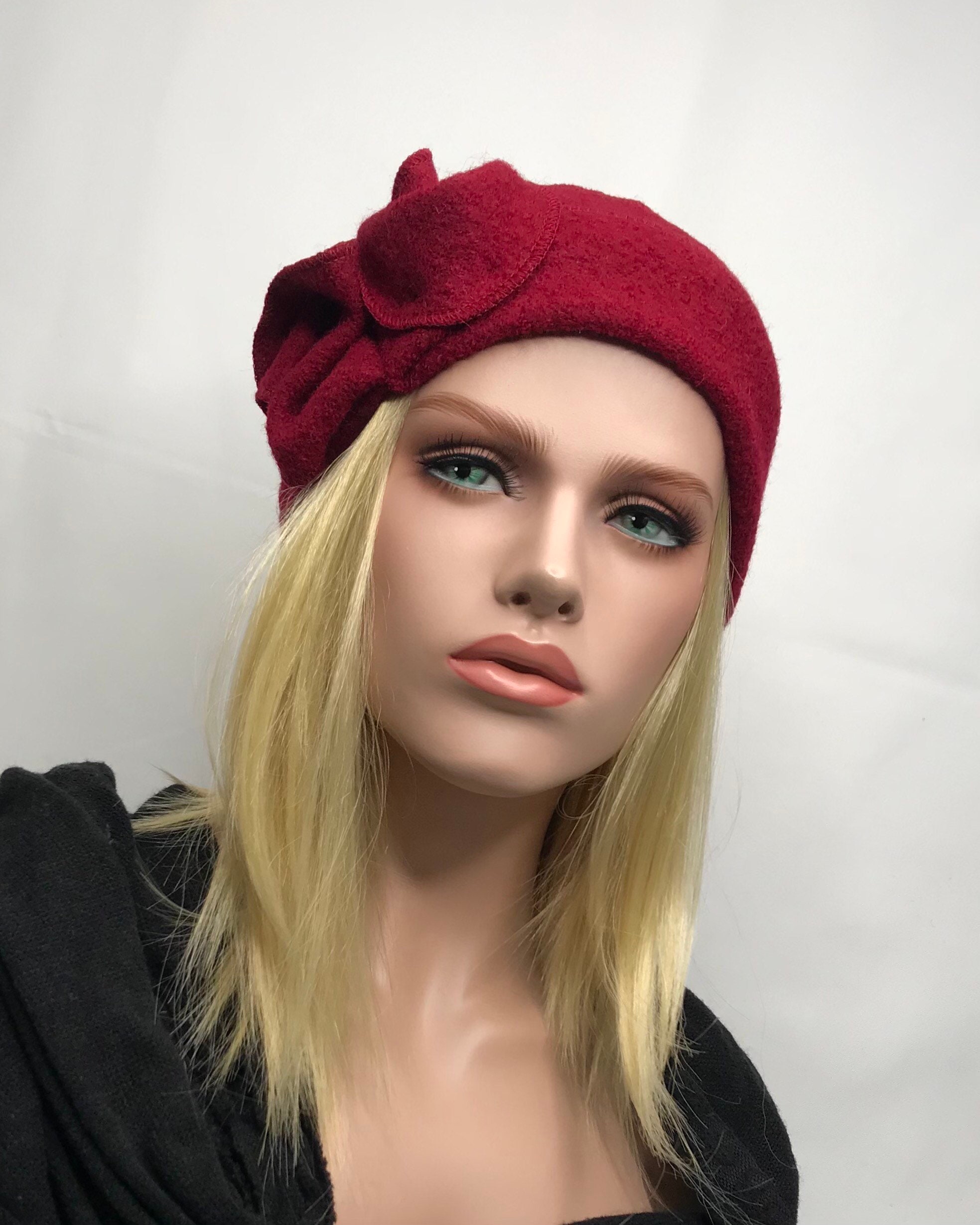 Red Anna Headband in Boiled Wool. Hairband. Hair Accessories. - Etsy Red Anna Headband in Boiled Wool. Hairband. Hair Accessories. - Etsy