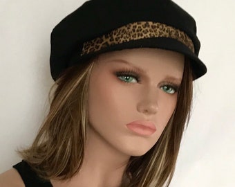 Casquette gavroche Alma couleur noir, casquette femme, casquette soleil, chapeau plage, chapeau loisir et voyage.
