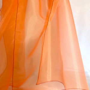 Etole organza Orange. Châle , écharpe . Grande étole 250x75cm. Étole mariage, cérémonie, cocktail. Noel, soirée , fête de fin d'année. image 5