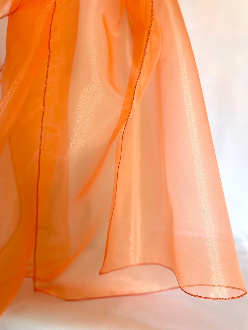 Etole organza Orange. Châle , écharpe . Grande étole 250x75cm. Étole mariage, cérémonie, cocktail. Noel, soirée , fête de fin d'année. image 5