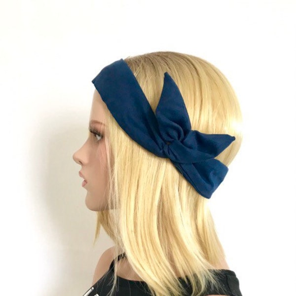 Bandeau cheveux Capri Bleu Marine . Bandeau femme . Accessoires cheveux . Accessoires coiffure . Bandeau à torsader . Headband twisted .