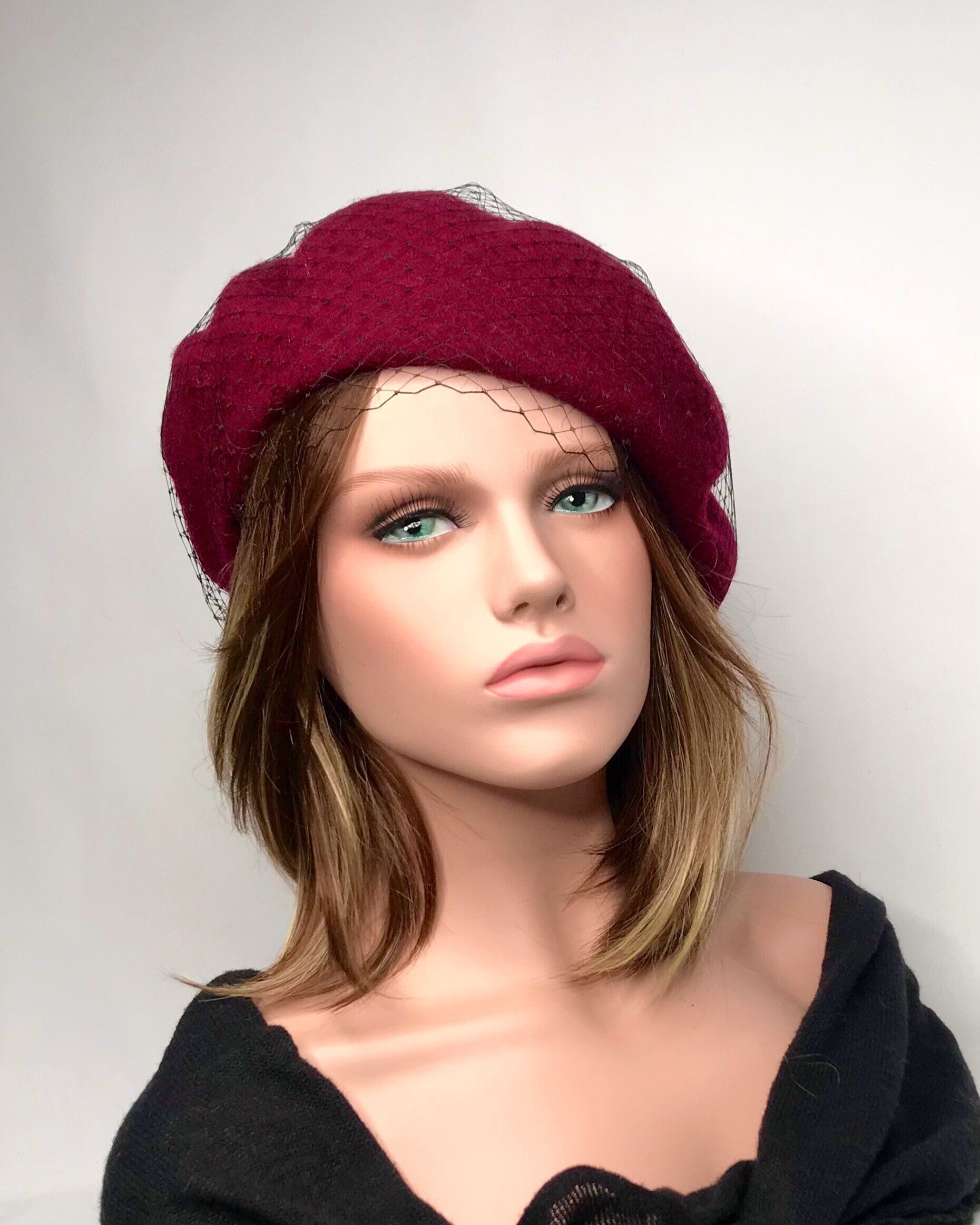 Paris Burgundy Woman Beret. Paris Beret 