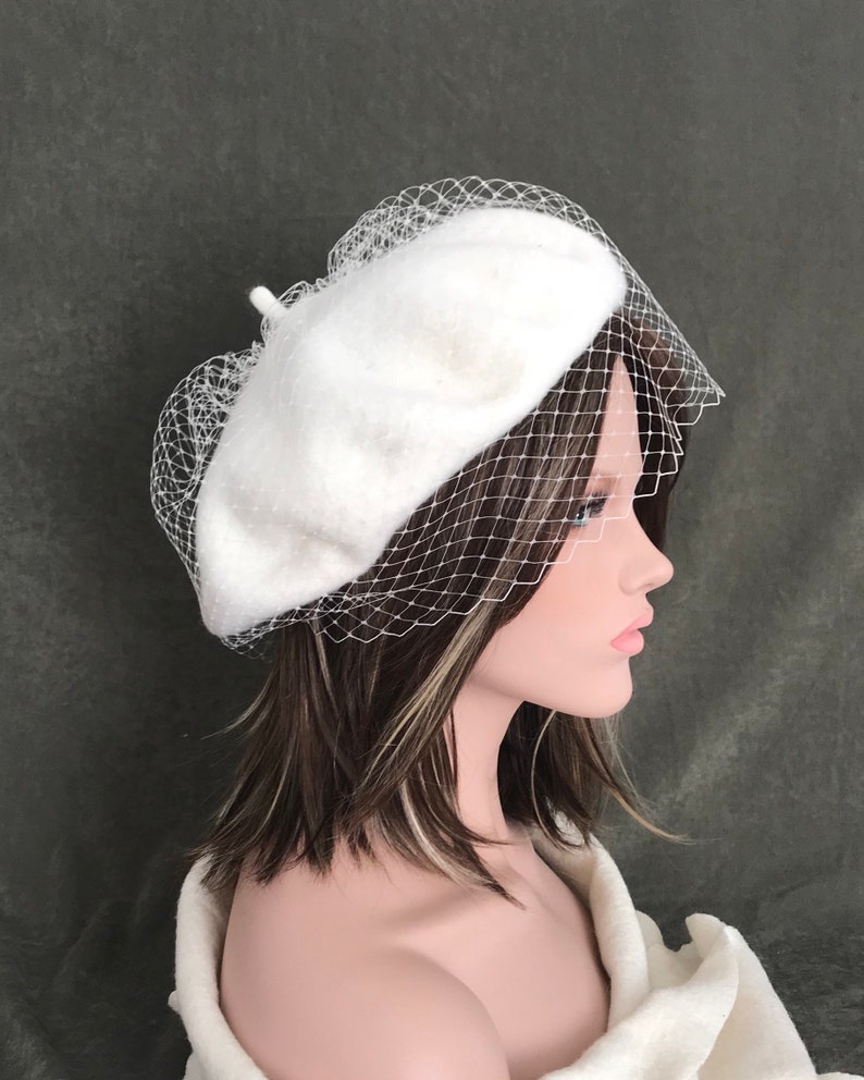 Beret Paris Ivory . Women's hat. Winter hat . Wedding hat. Etsy