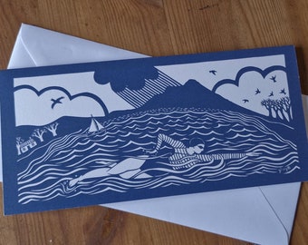 Blank wild swimmer card