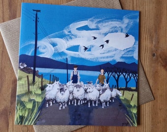 Herding sheep card