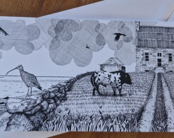 Detailed drawing, John Rae house. Blank card