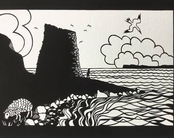 Digital print of The Mousa Broch in Shetland