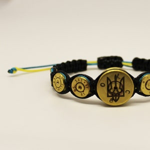 Unique Ammo Casing Jewelry with Ukraine Symbol Bracelet Gift For Men In a Wax-Sealed Envelope image 1