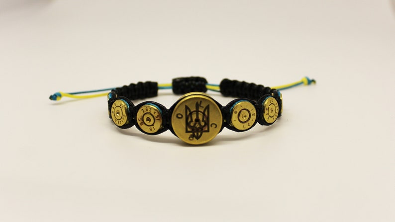 Unique Ammo Casing Jewelry with Ukraine Symbol Bracelet Gift For Men In a Wax-Sealed Envelope image 1