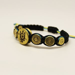 Unique Ammo Casing Jewelry with Ukraine Symbol Bracelet Gift For Men In a Wax-Sealed Envelope image 2