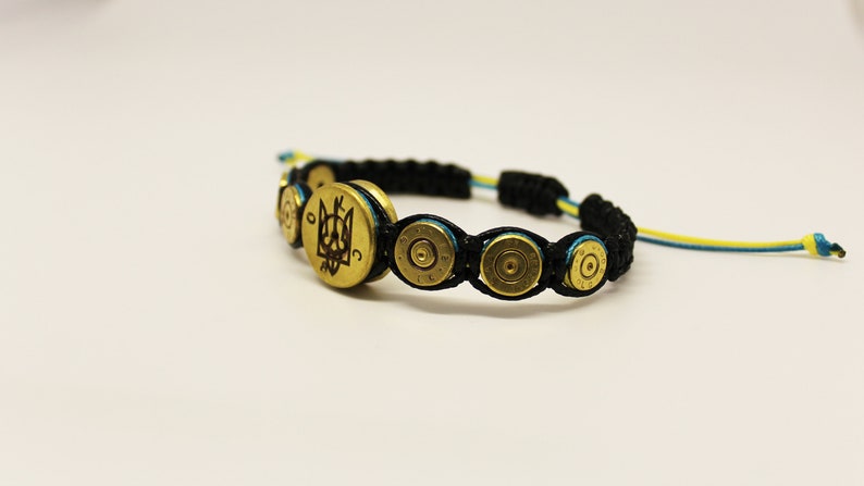 Unique Ammo Casing Jewelry with Ukraine Symbol Bracelet Gift For Men In a Wax-Sealed Envelope image 2