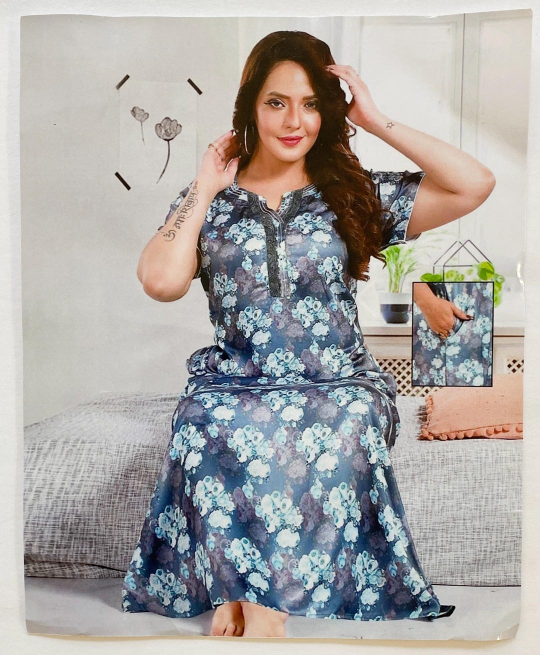 Women Large Satin Night Wear Nightwear 46" Bust Size Satin Nighty Sleepwear  Maxi Satin Night Gown Indian Nighty Satinusa Seller - Etsy