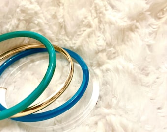 Seoul - Colorful and gold bangles - set of 4 bangles