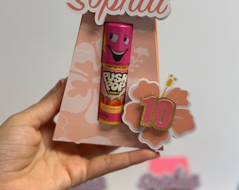 Personalized Tropical Push Pop Party Favor | Custom Birthday Candy Holder | Hawaiian Birthday Favor | Kids Party Treat
