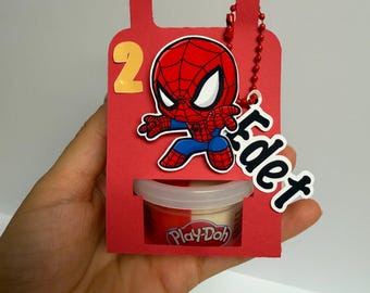 Spider Man Party Favor Play Doh Holder Birthday Favor