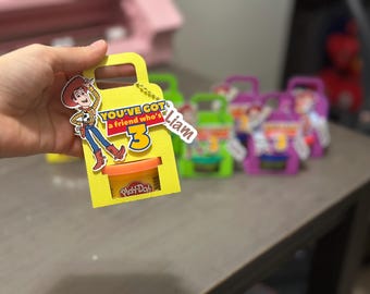 Porta Play-Doh a tema Toy Story, bomboniera di compleanno a tema Woody.