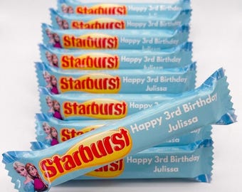 Personalized Princess Starburst Candy Wrappers | Kids Birthday Party Favors (Custom Labels)