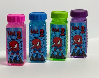 Personalized Bubble Party Favors | Custom Superhero Stickers, Kids Birthday Goodie Bag Fillers