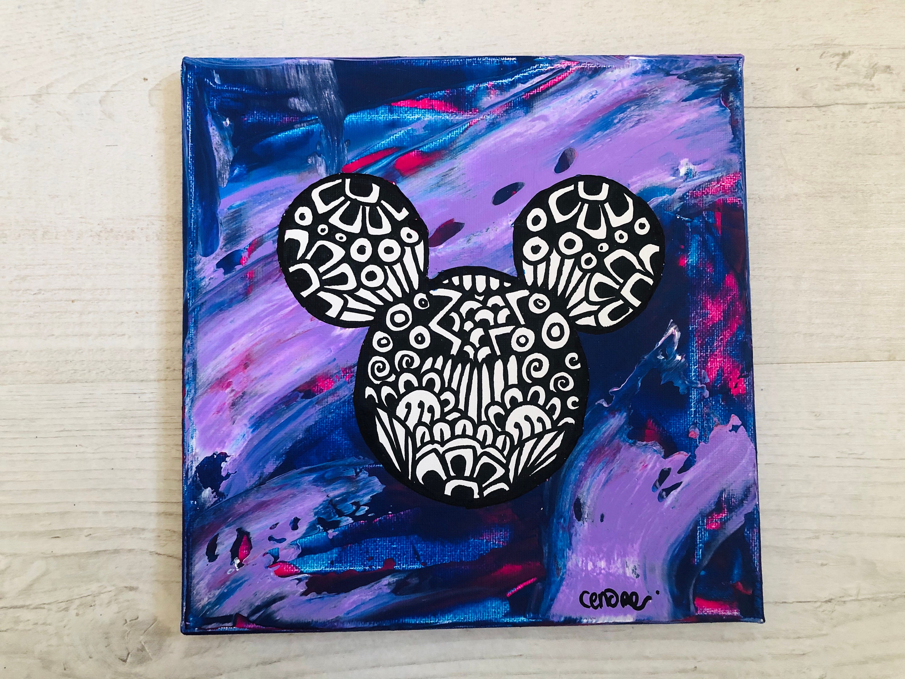 Peinture sur Châssis Fait Main Zentangle