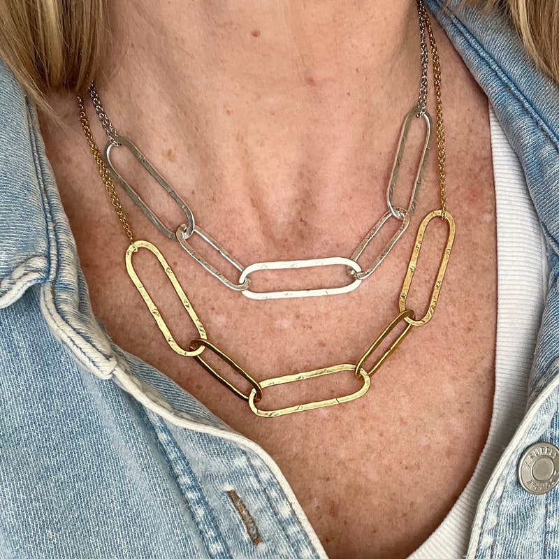 •BIG ECLIPSE•  mixed metal necklace