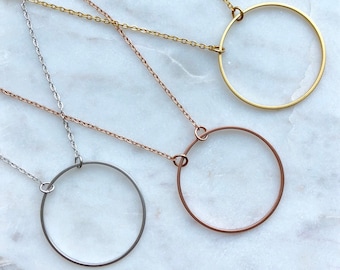 Circle necklace / gold - silver - rose gold / geometric necklace / delicate necklace / minimalist necklace / dainty necklace / layering