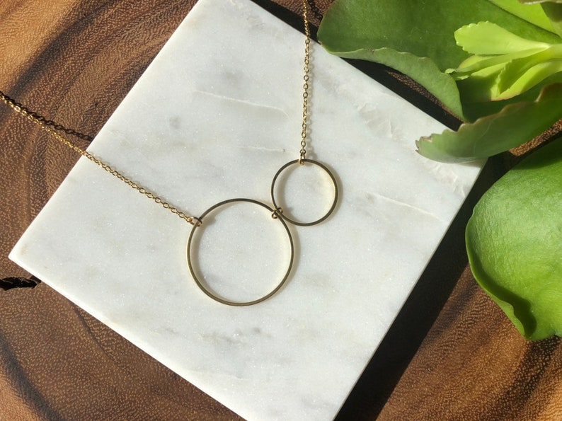 Double Circle Necklace Gold main image 1