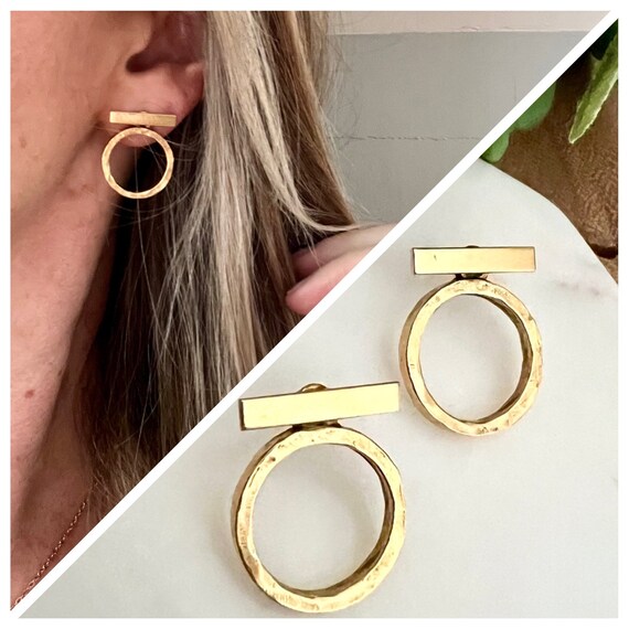 Horizontal bar hotsell earrings