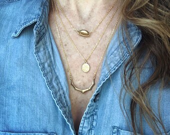 Ocean layered necklace / gold - silver / easy layering necklace / three layer necklace / delicate necklace / magnetic clasp necklace / boho