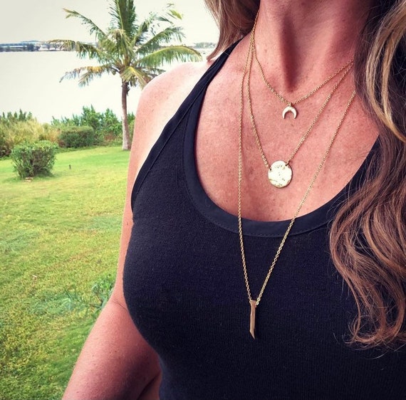 Boho Layered Necklace / Gold Silver 