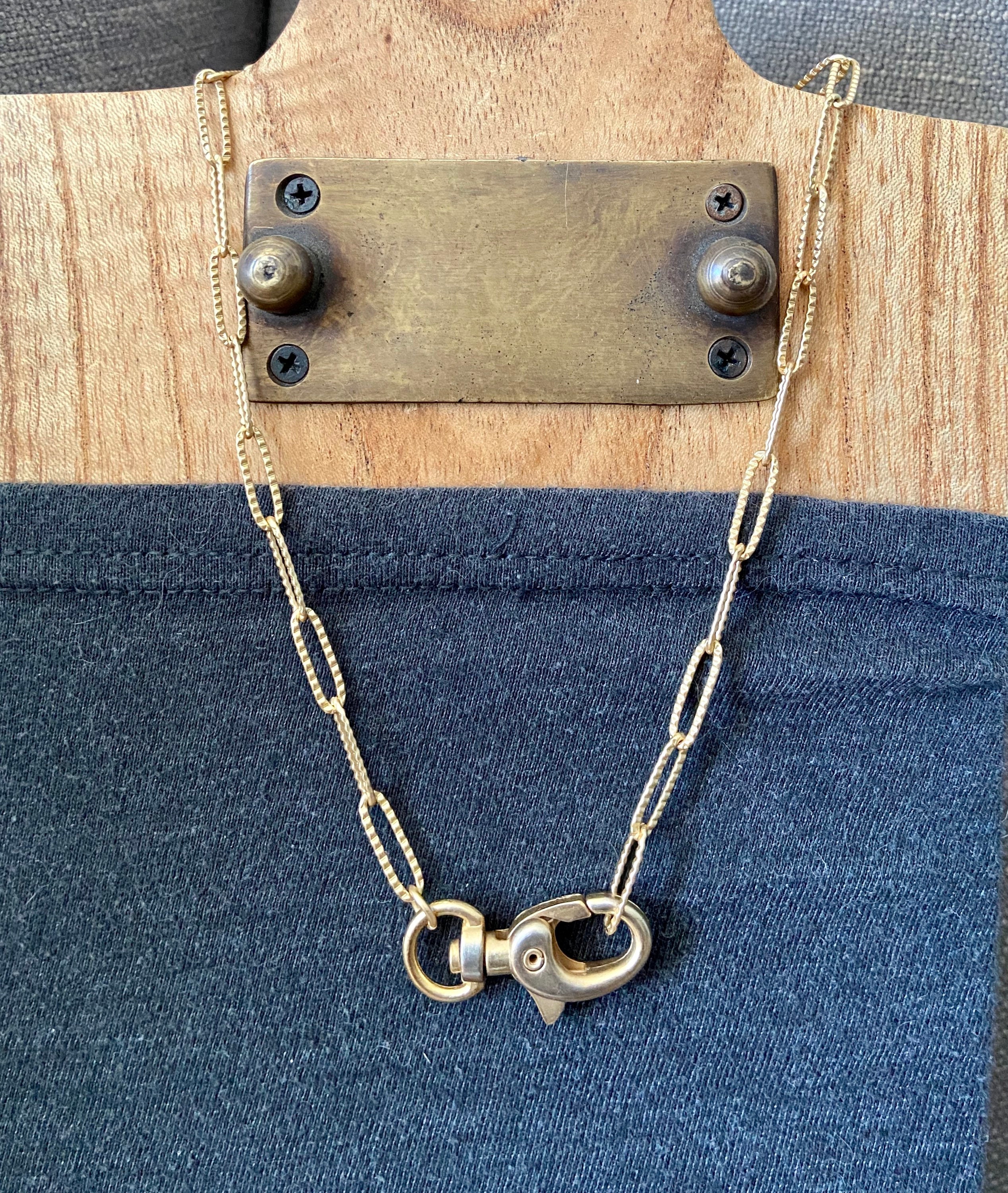 Mixed Metal Toggle Clasp Necklace / Gold & Silver / Geometric