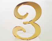 Mirror Acrylic Table Numbers, Wedding Table Numbers