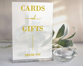 Acrylic Cards and Gifts Sign, Table Wedding Signs, v1