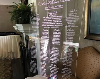 Acrylic Seating Chart, Wedding Seating Chart, Find Your Seat Sign
