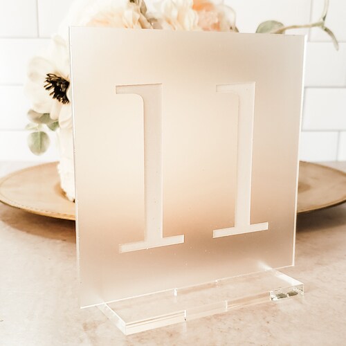 Frosted Acrylic Table Numbers Etsy