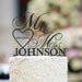 Personalized Mr and Mrs Wedding Cake Topper with Date, Custom Cake Topper, Wedding Decor