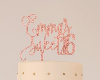 Any name, Sweet 16 Cake Topper