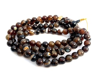 buddhist mala beads / Buddhist prayer beads / 108 agate beads healing mala