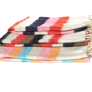 Yak Wool Blanket Soft Oversized Shawl/Throws Hand-Loomed Large Wrap Blanket Wool Shawl/Cosy Fair Trade/Yoga Meditation blanket/shawl/wrap image 3