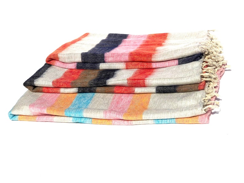 Yak Wool Blanket Soft Oversized Shawl/Throws Hand-Loomed Large Wrap Blanket Wool Shawl/Cosy Fair Trade/Yoga Meditation blanket/shawl/wrap image 3