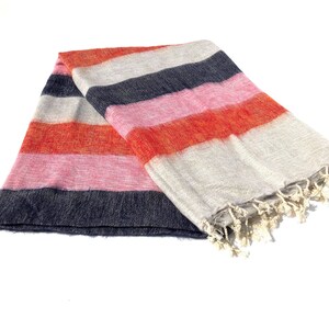 Yak Wool Blanket Soft Oversized Shawl/Throws Hand-Loomed Large Wrap Blanket Wool Shawl/Cosy Fair Trade/Yoga Meditation blanket/shawl/wrap Blue, Pink +